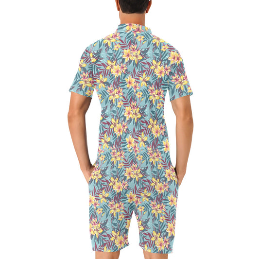 Summer Floral Print Design LKS304 Men's Romper