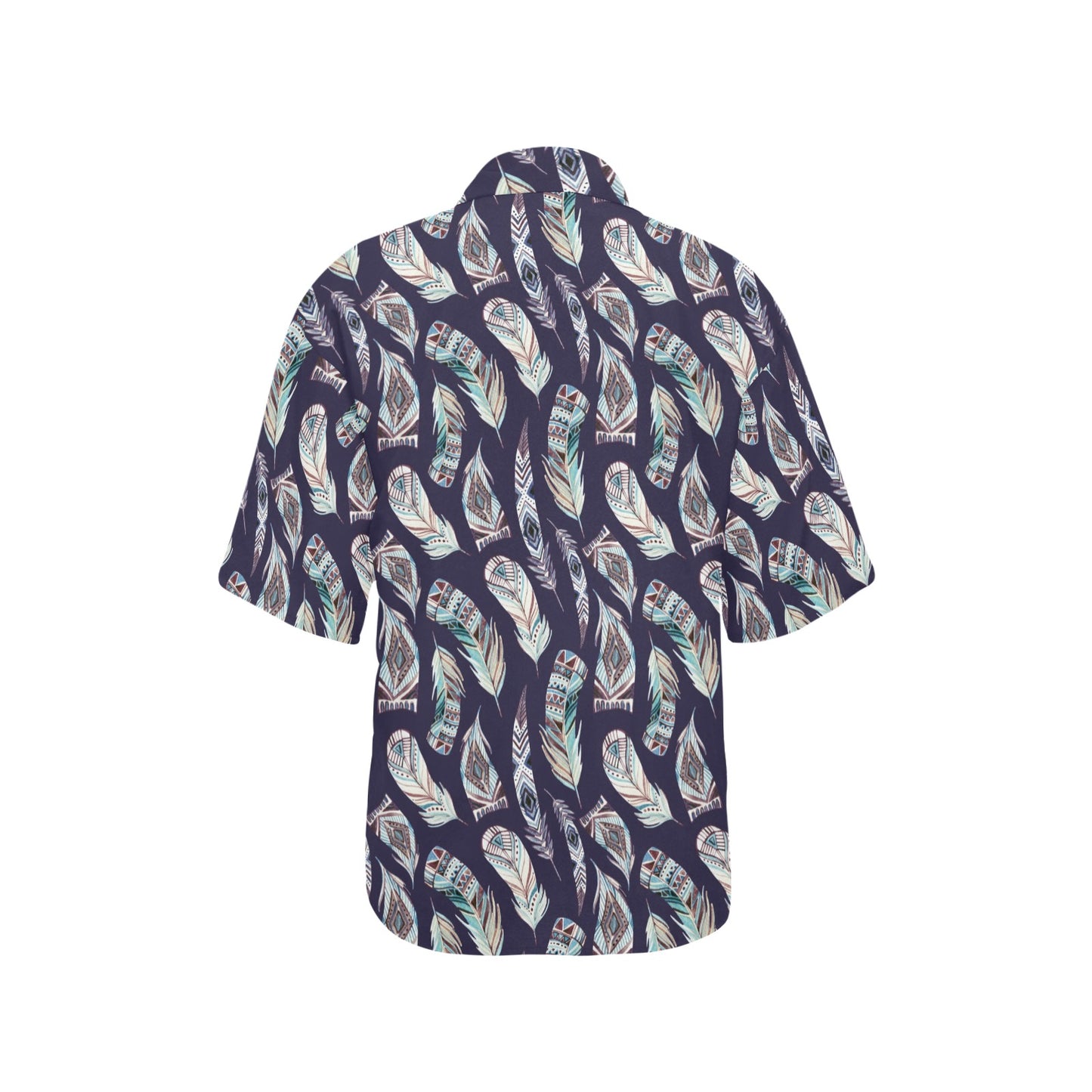 Feather Vintage Boho Design Print Women's Hawaiian Shirt