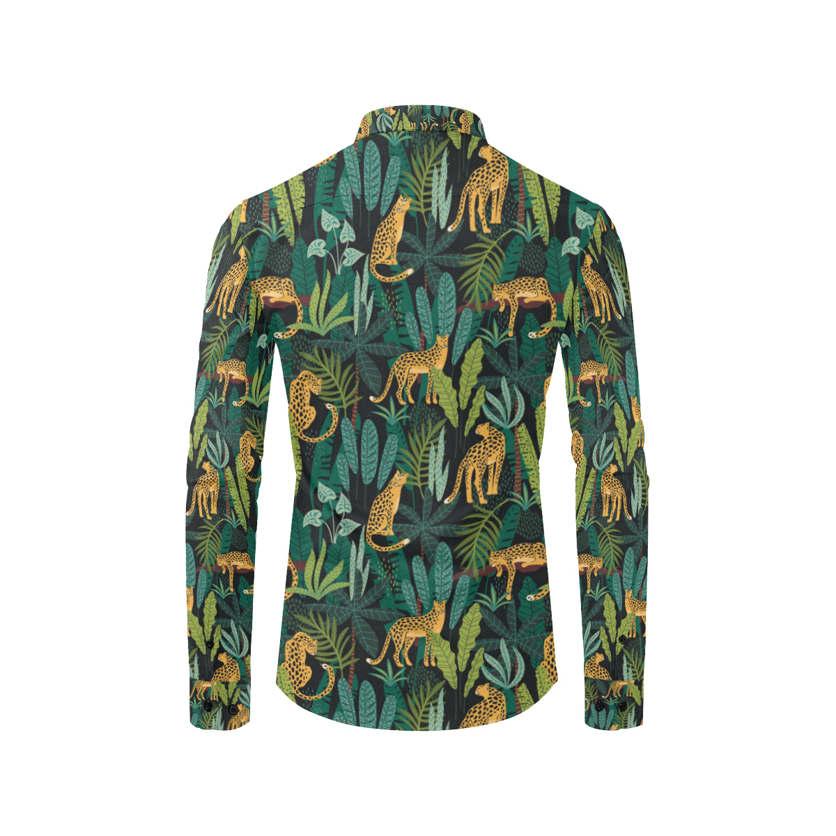 Jaguar Jungle Pattern Print Design 03 Men's Long Sleeve Shirt