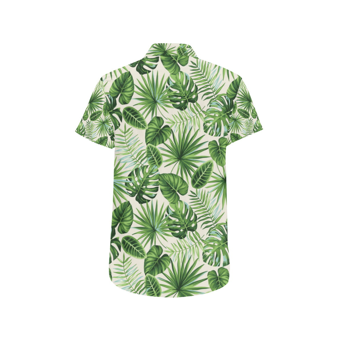 Palm Leaf Pattern Print Design A01 Men's Short Sleeve Button Up Shirt