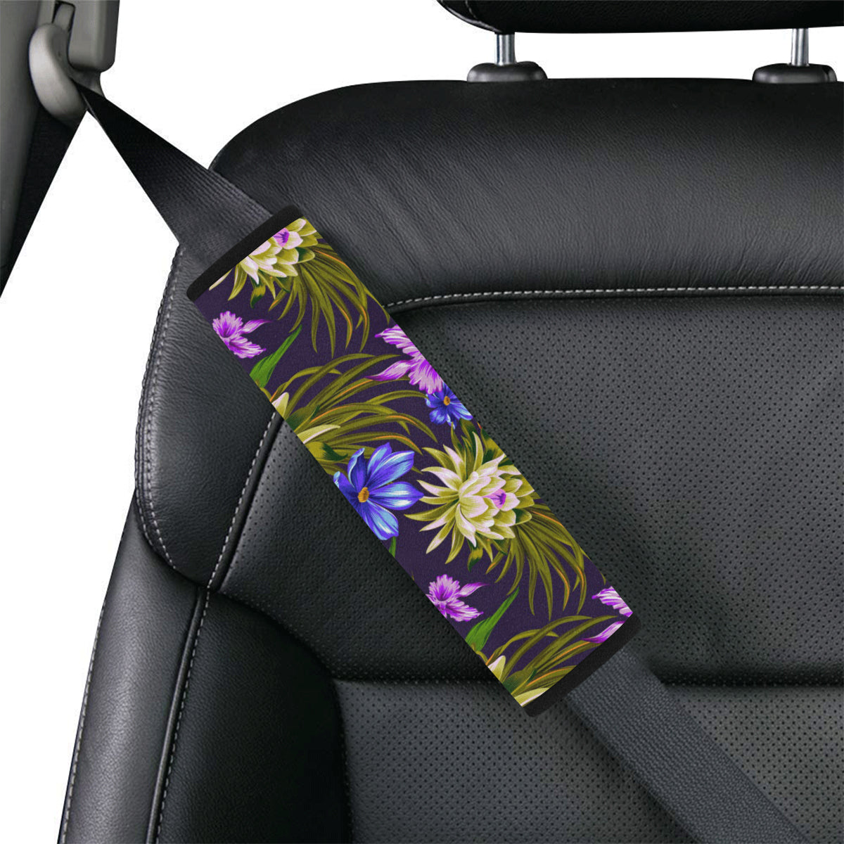 Water Lily Pattern Print Design WL08 Car Seat Belt Cover