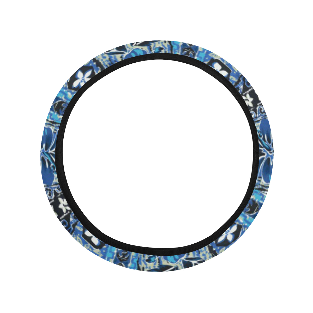 Hawaiian Themed Pattern Print Design H012 Steering Wheel Cover with Elastic Edge