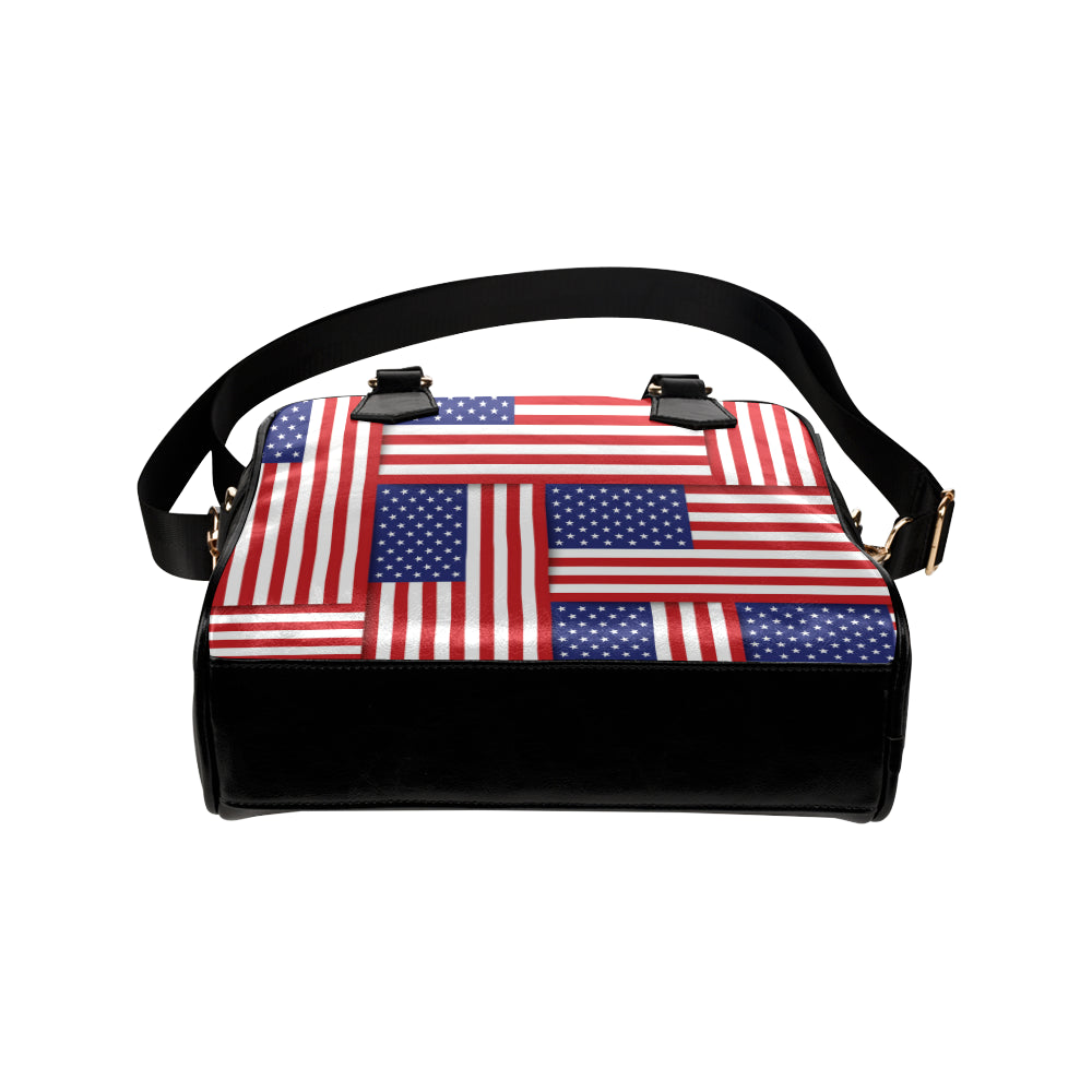 Patriotic US Flag Pattern Print Design A01 Shoulder Handbag
