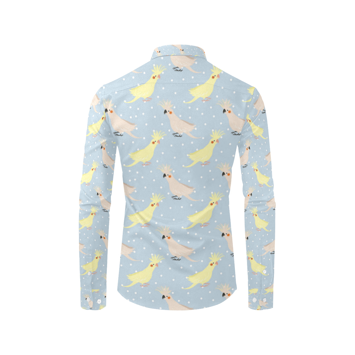 Cockatiel Pattern Print Design 03 Men's Long Sleeve Shirt