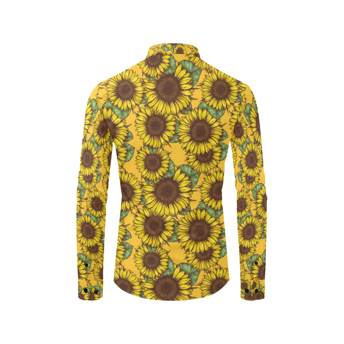 Sunflower Pattern Print Design SF04 Men's Long Sleeve Shirt
