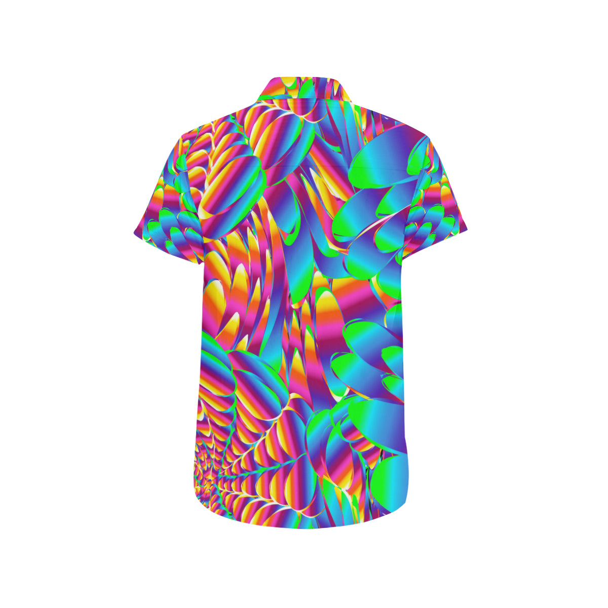Psychedelic Trippy Pattern Men's Short Sleeve Button Up Shirt