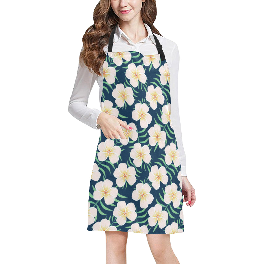 Pink Plumeria Pattern Print Design PM016 Apron with Pocket