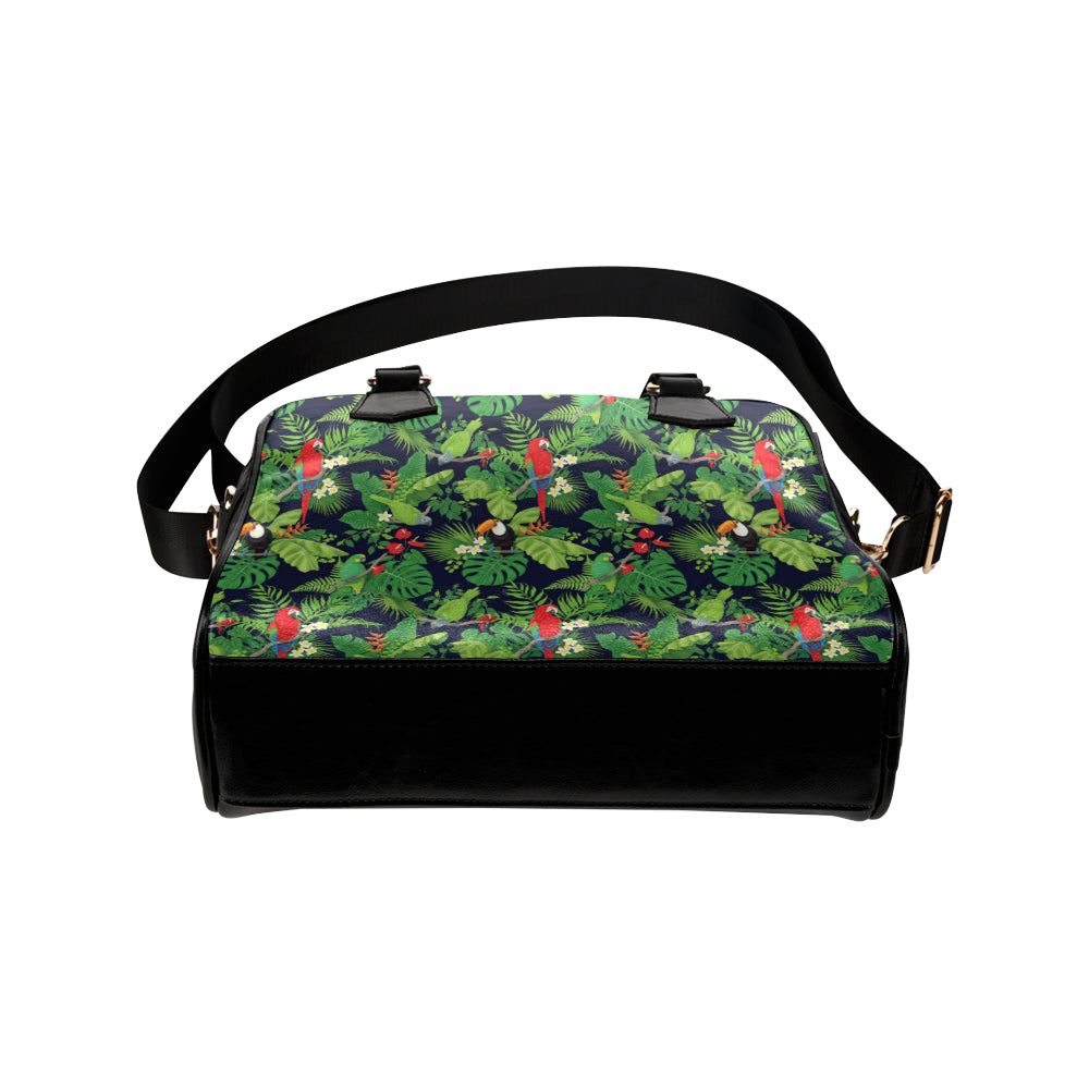 Rainforest Parrot Pattern Print Design A03 Shoulder Handbag