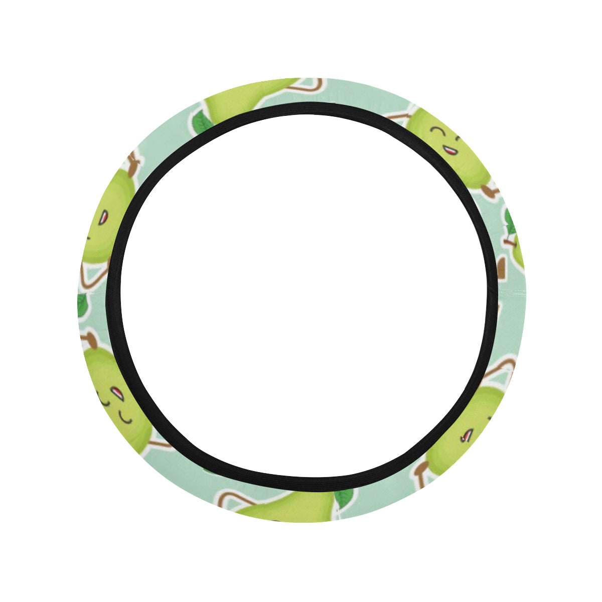 Avocado Pattern Print Design AC011 Steering Wheel Cover with Elastic Edge