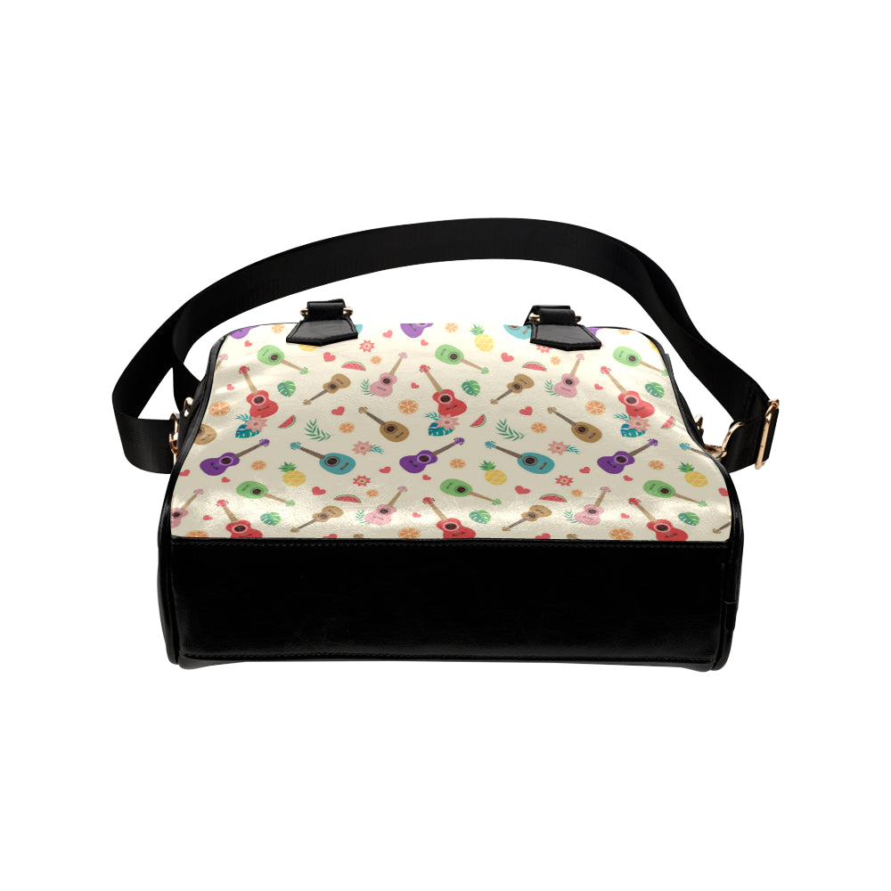 Ukulele Pattern Print Design 01 Shoulder Handbag