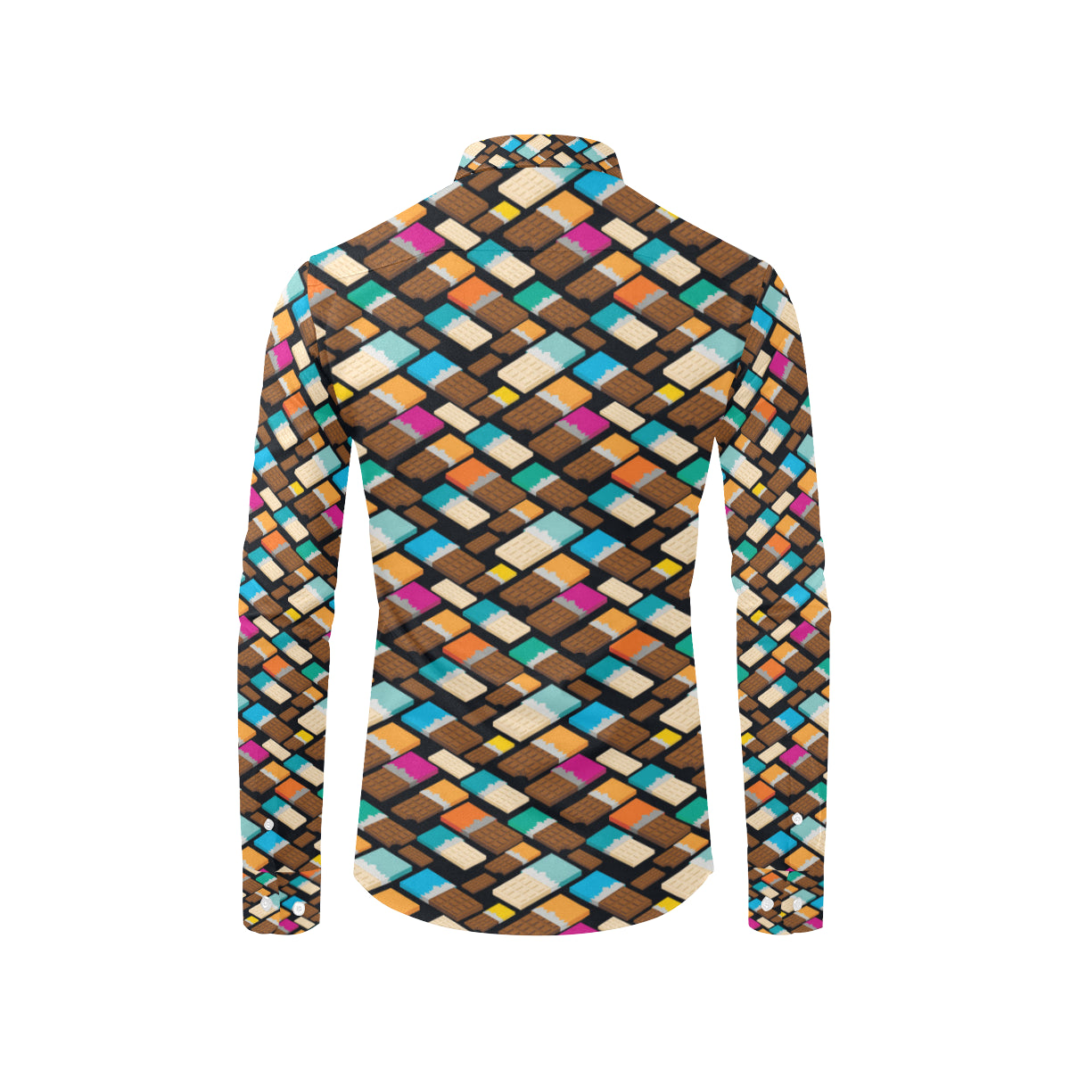 Chocolate Pattern Print Design 02 Men's Long Sleeve Shirt