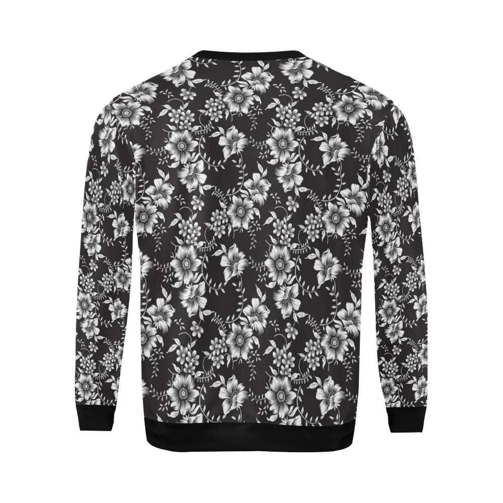 Gerberas Pattern Print Design GB02 Men Long Sleeve Sweatshirt