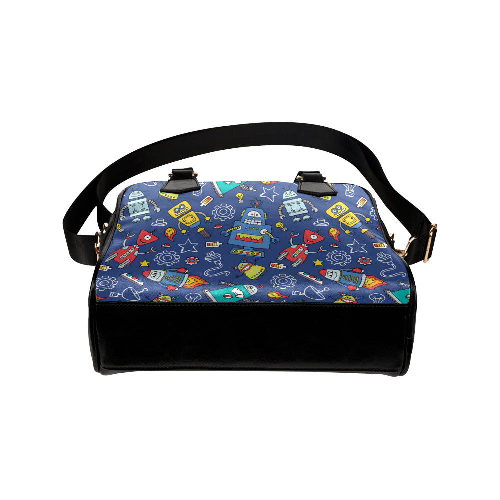 Robot Pattern Print Design A03 Shoulder Handbag