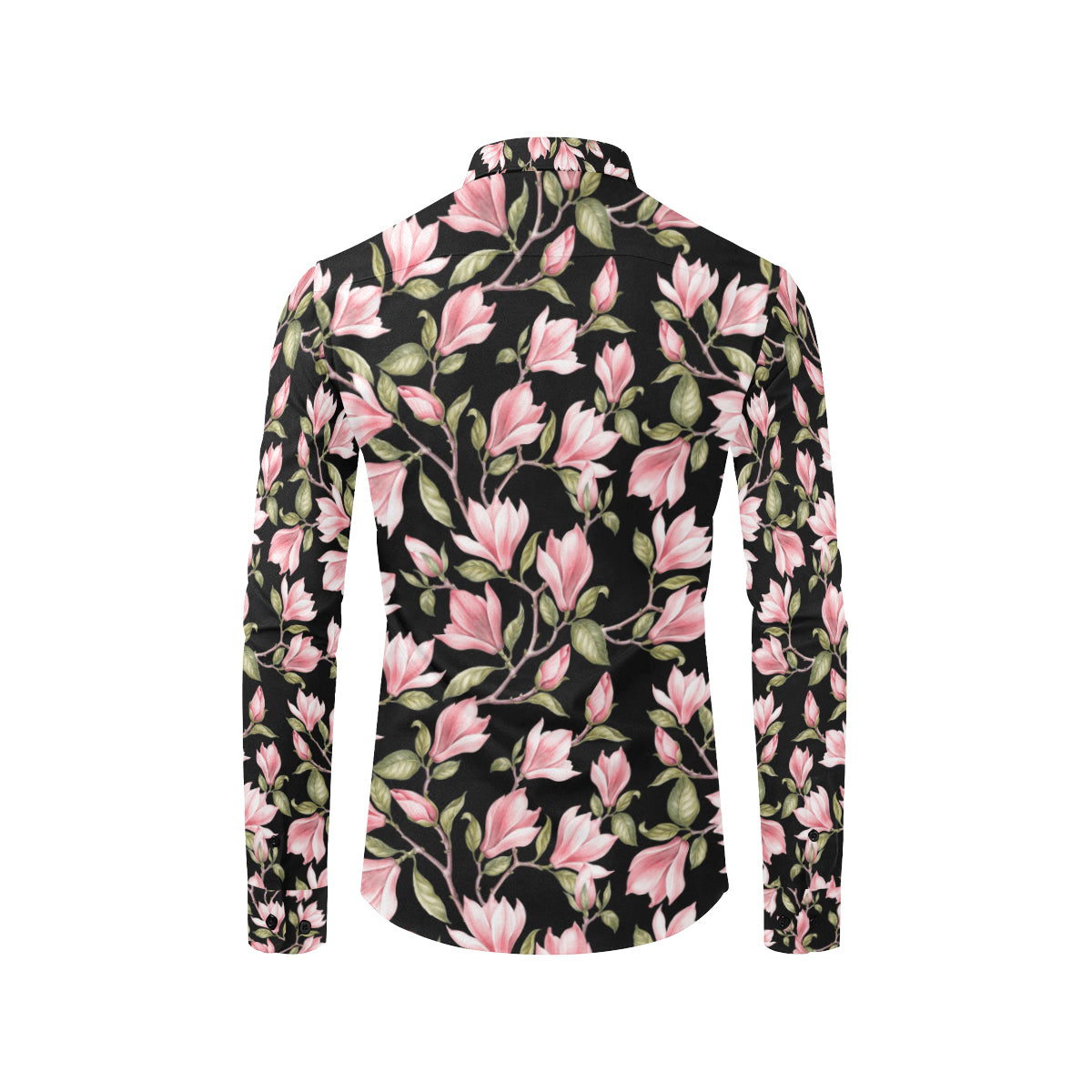 Magnolia Pattern Print Design MAG03 Men's Long Sleeve Shirt