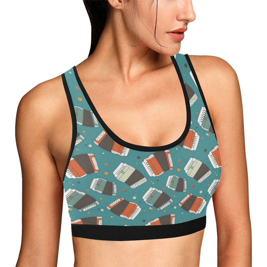 Accordion Pattern Print Design 02 Sports Bra
