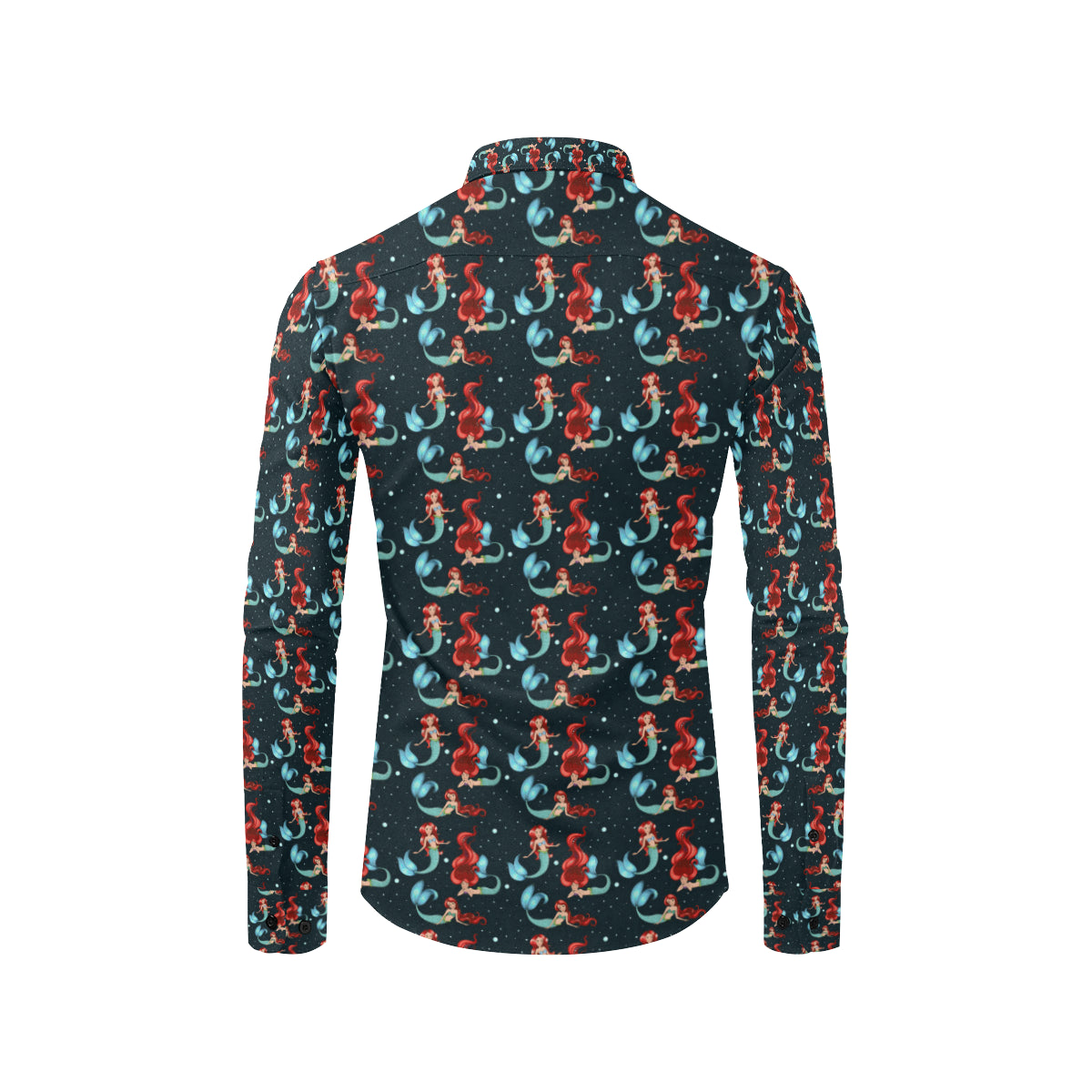 Mermaid Girl Themed Design Print Men's Long Sleeve Shirt