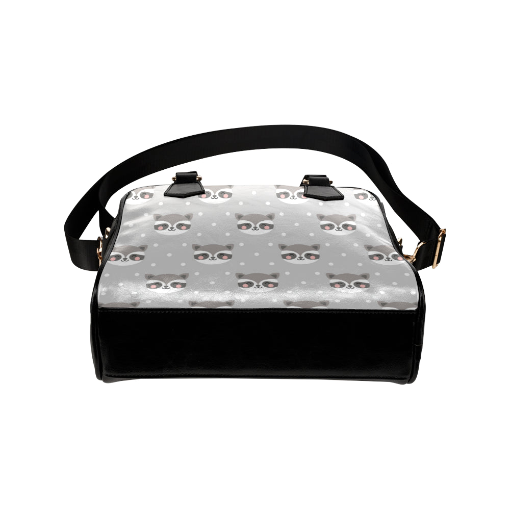 Raccoon Pattern Print Design A04 Shoulder Handbag