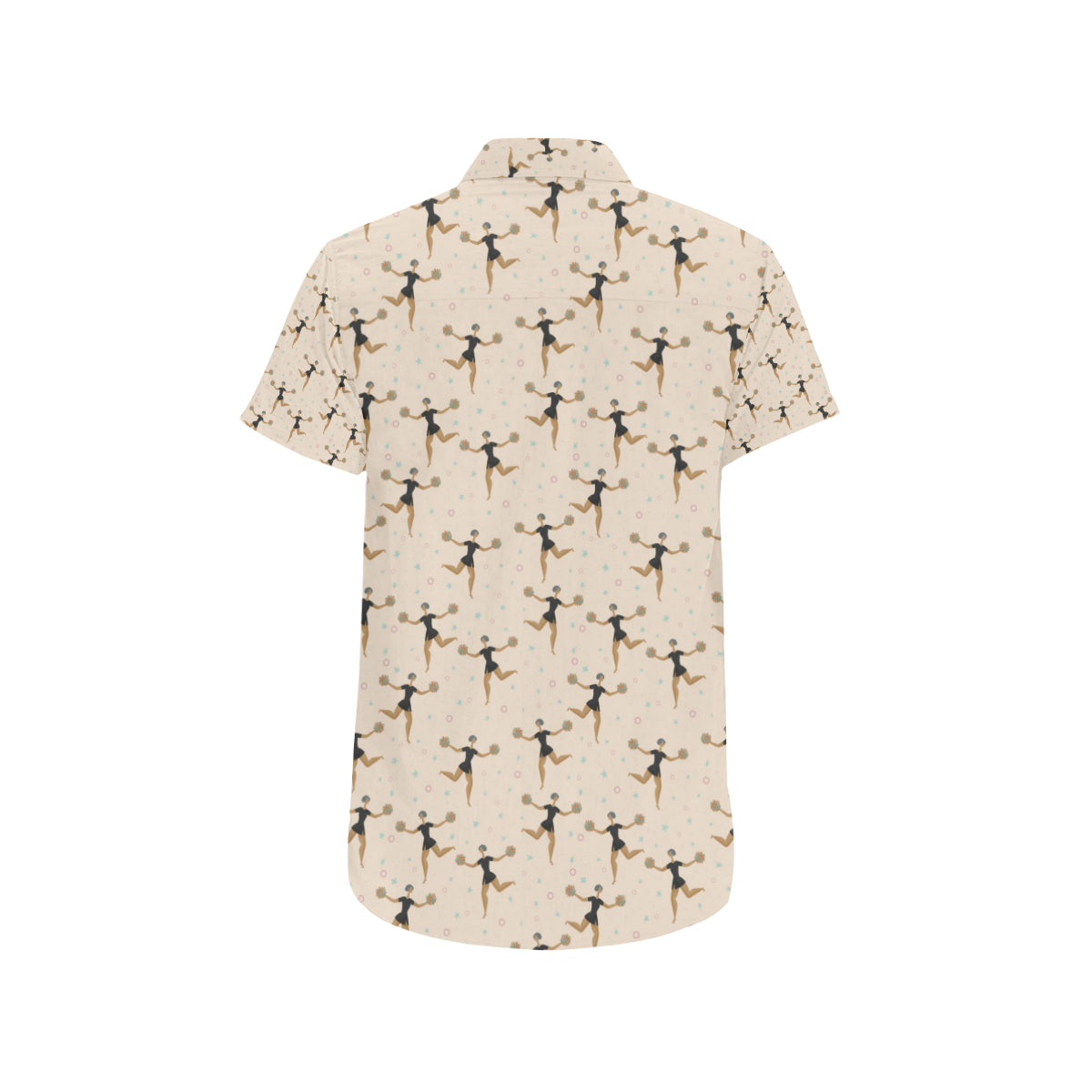 Cheerleader Pattern Print Design 03 Men's Short Sleeve Button Up Shirt