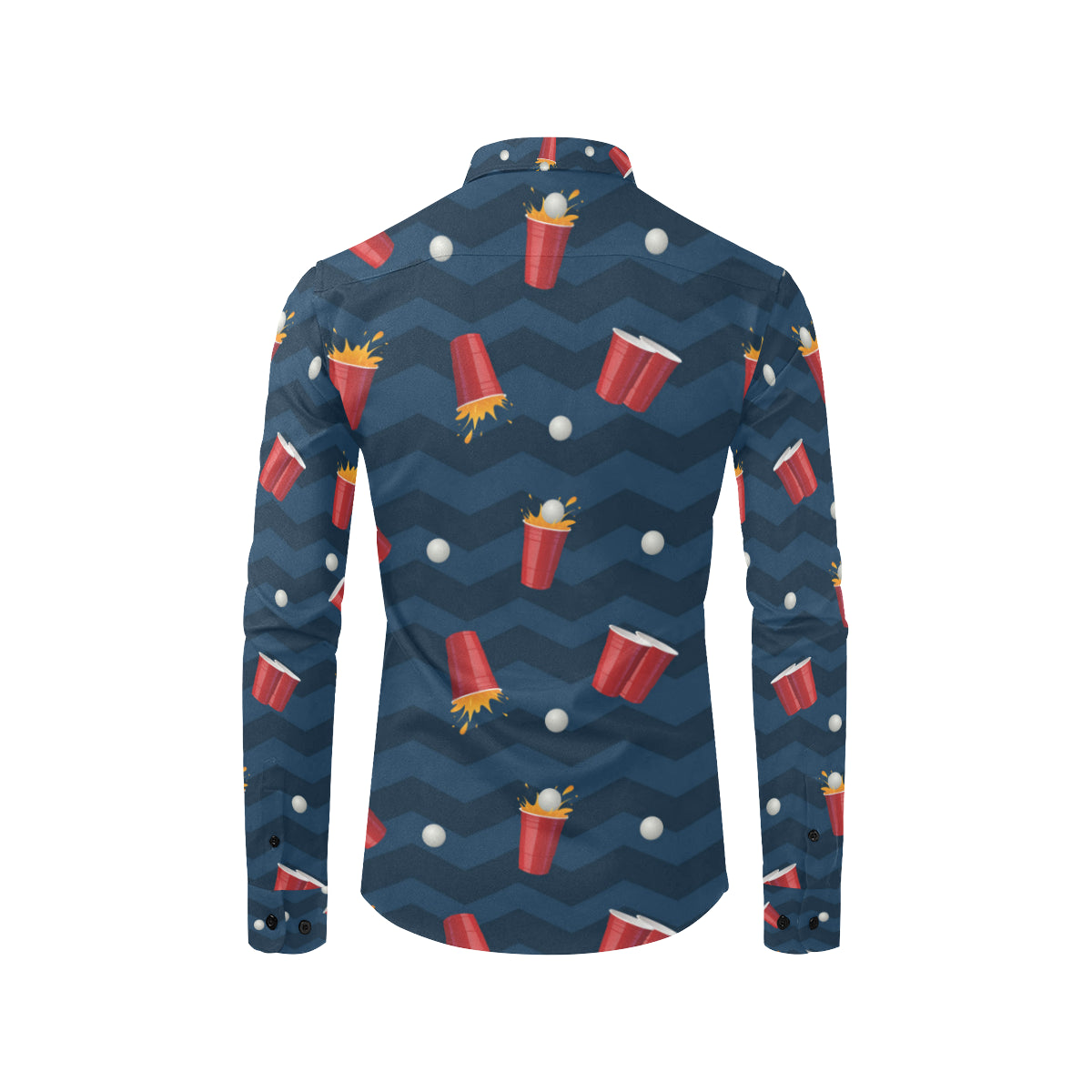 Beer Pong Pattern Print Design 01 Men's Long Sleeve Shirt