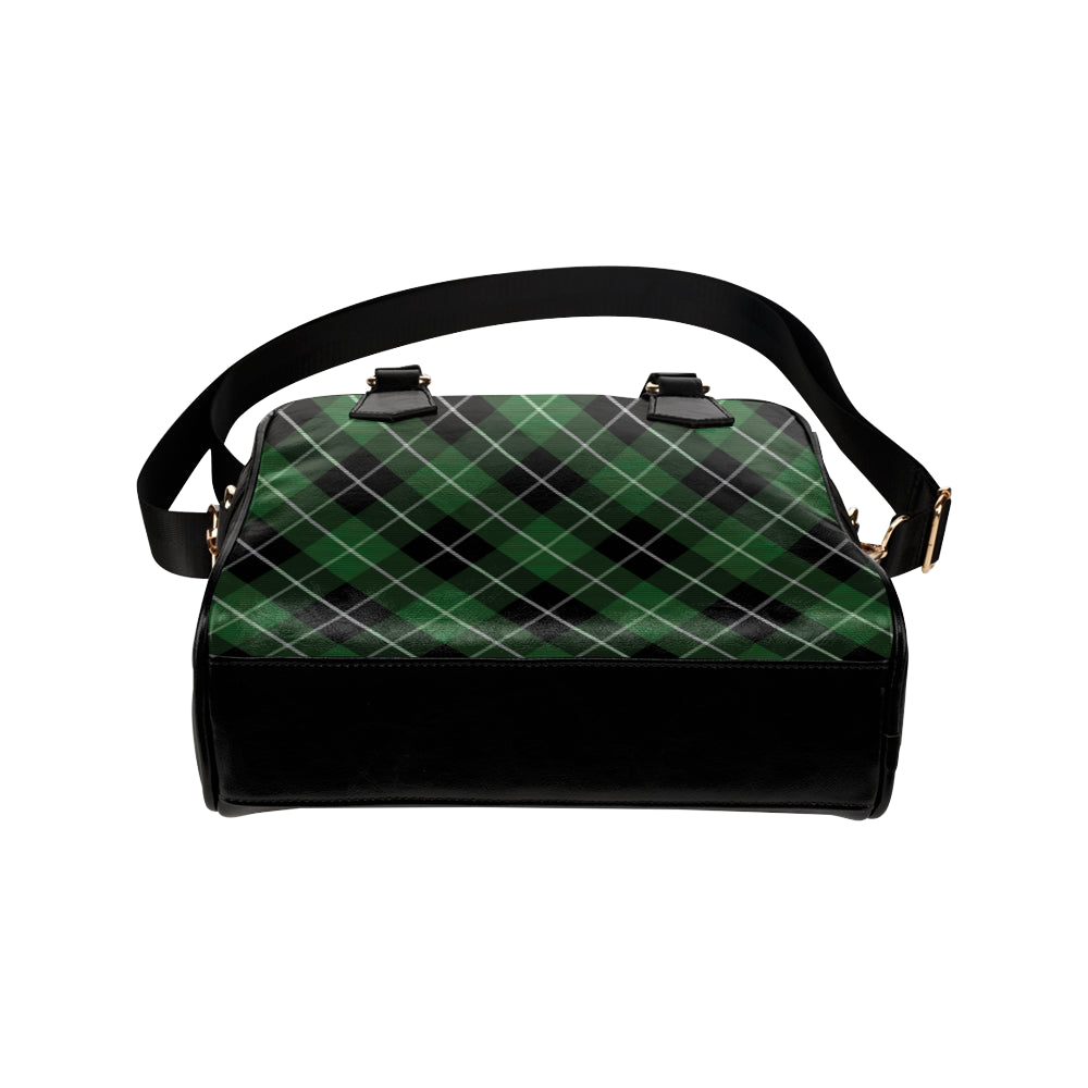 Plaid Green Pattern Print Design A05 Shoulder Handbag