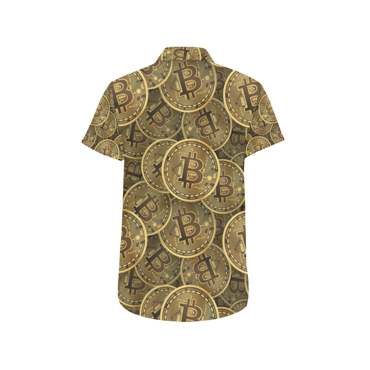 Bitcoin Pattern Print Design DO01 Men's Short Sleeve Button Up Shirt