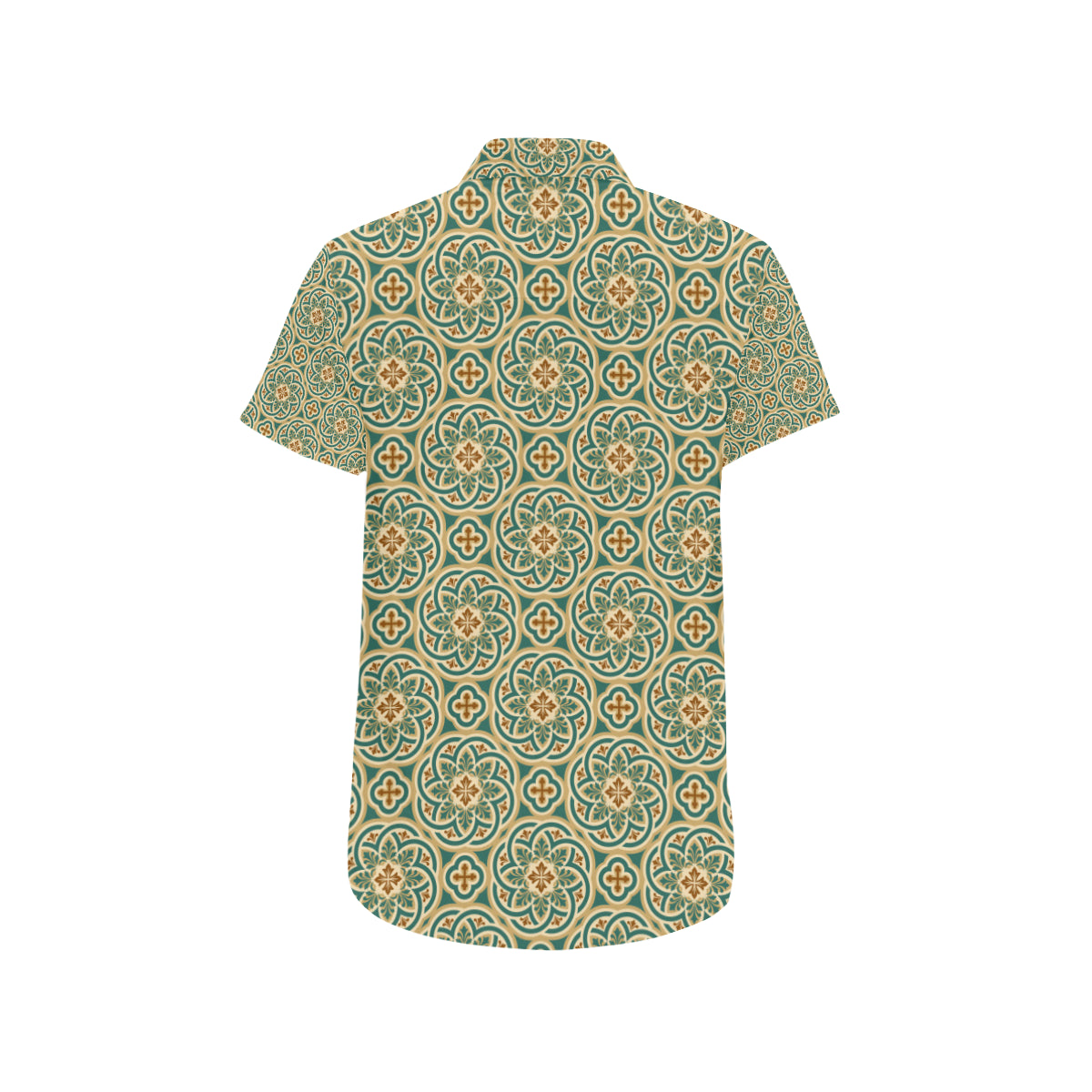 Cross Pattern Print Design 01 Men's Short Sleeve Button Up Shirt