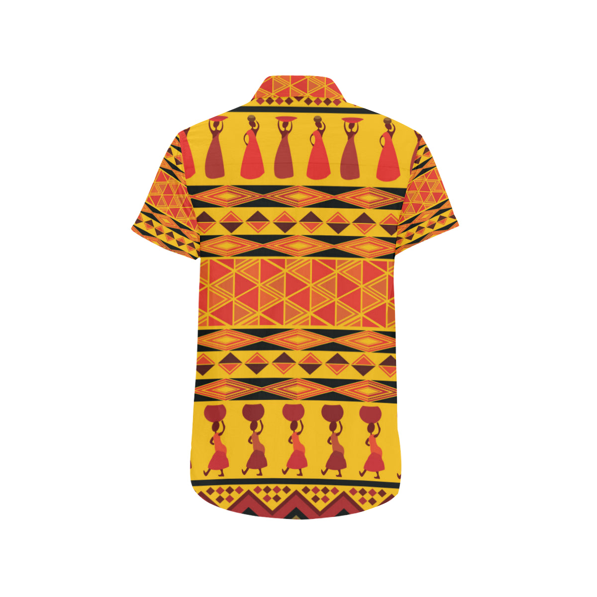 African Pattern Print Design 01 Men's Short Sleeve Button Up Shirt