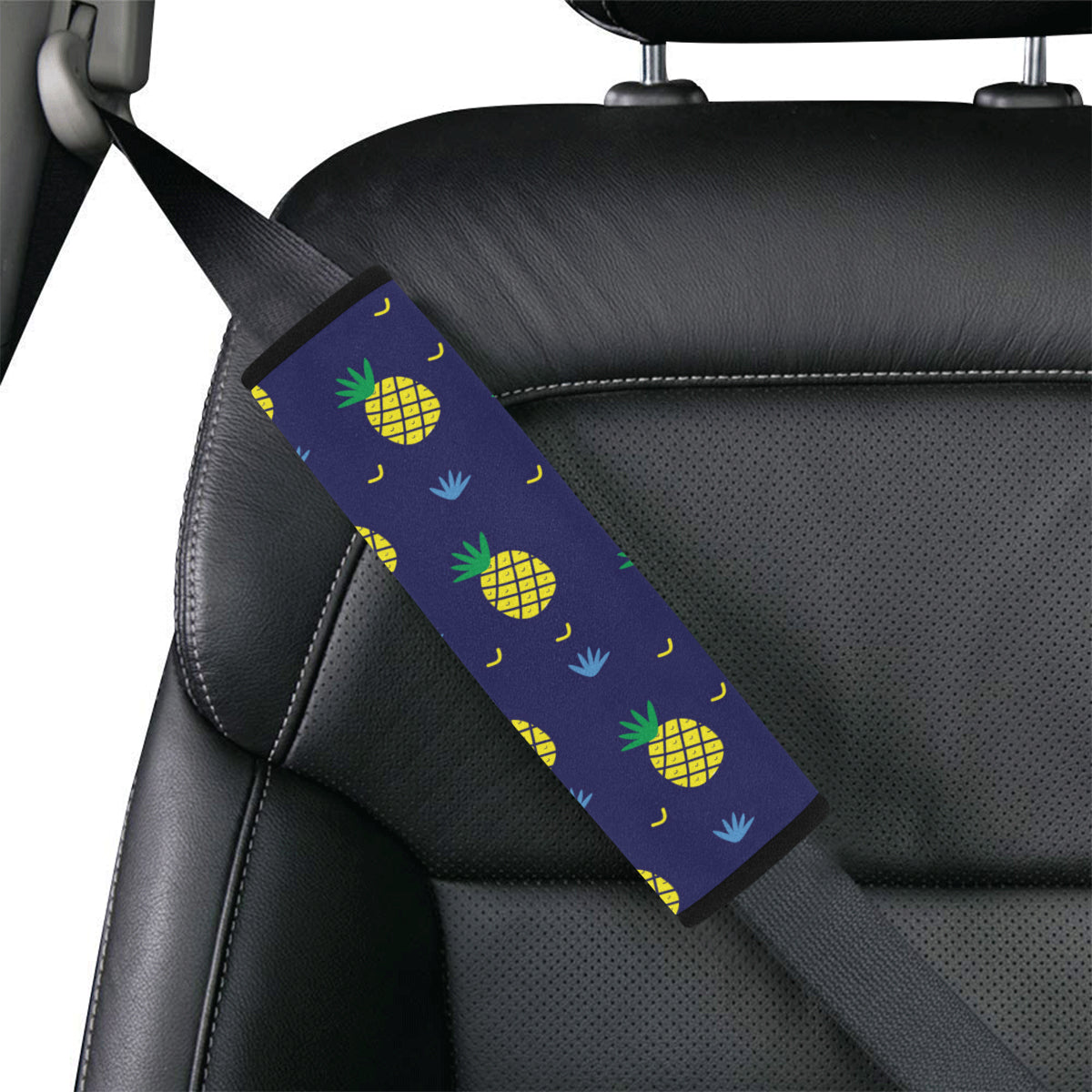 Pineapple Pattern Print Design A01 Car Seat Belt Cover
