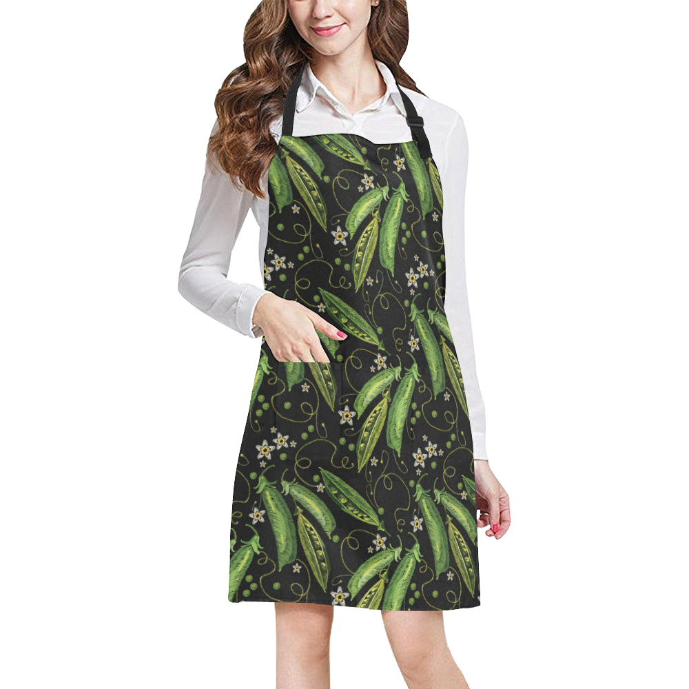 Peas Pattern Print Design A02 Apron with Pocket