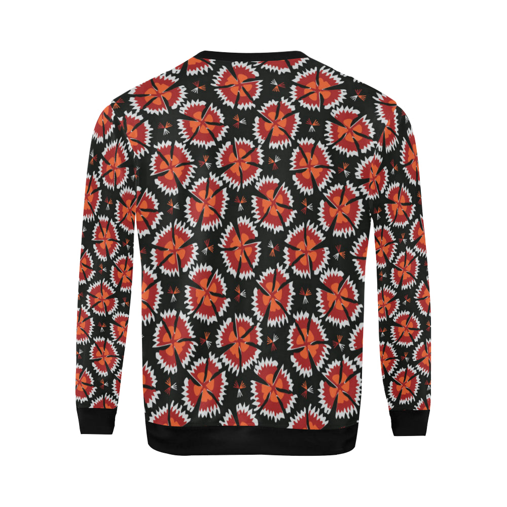 Carnations Pattern Print Design CN03 Men Long Sleeve Sweatshirt