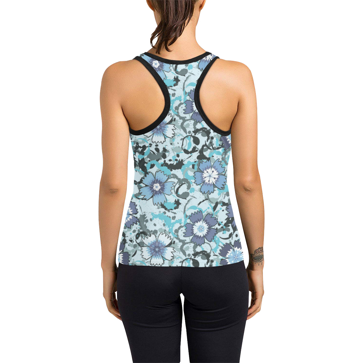 Carnations Pattern Print Design CN04 Women's Racerback Tank Top