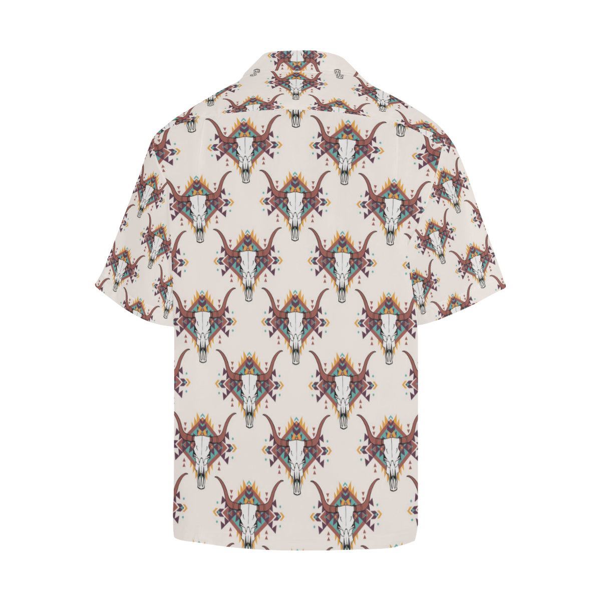 Buffalo Head Pattern Print Design 02 Men's Hawaiian Shirt