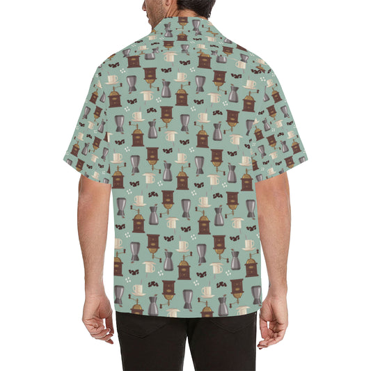 Coffee Pattern Print Design 04 Men's Hawaiian Shirt