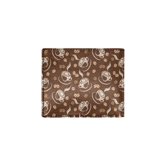 Coffee Pattern Print Design 03 Men's ID Card Wallet