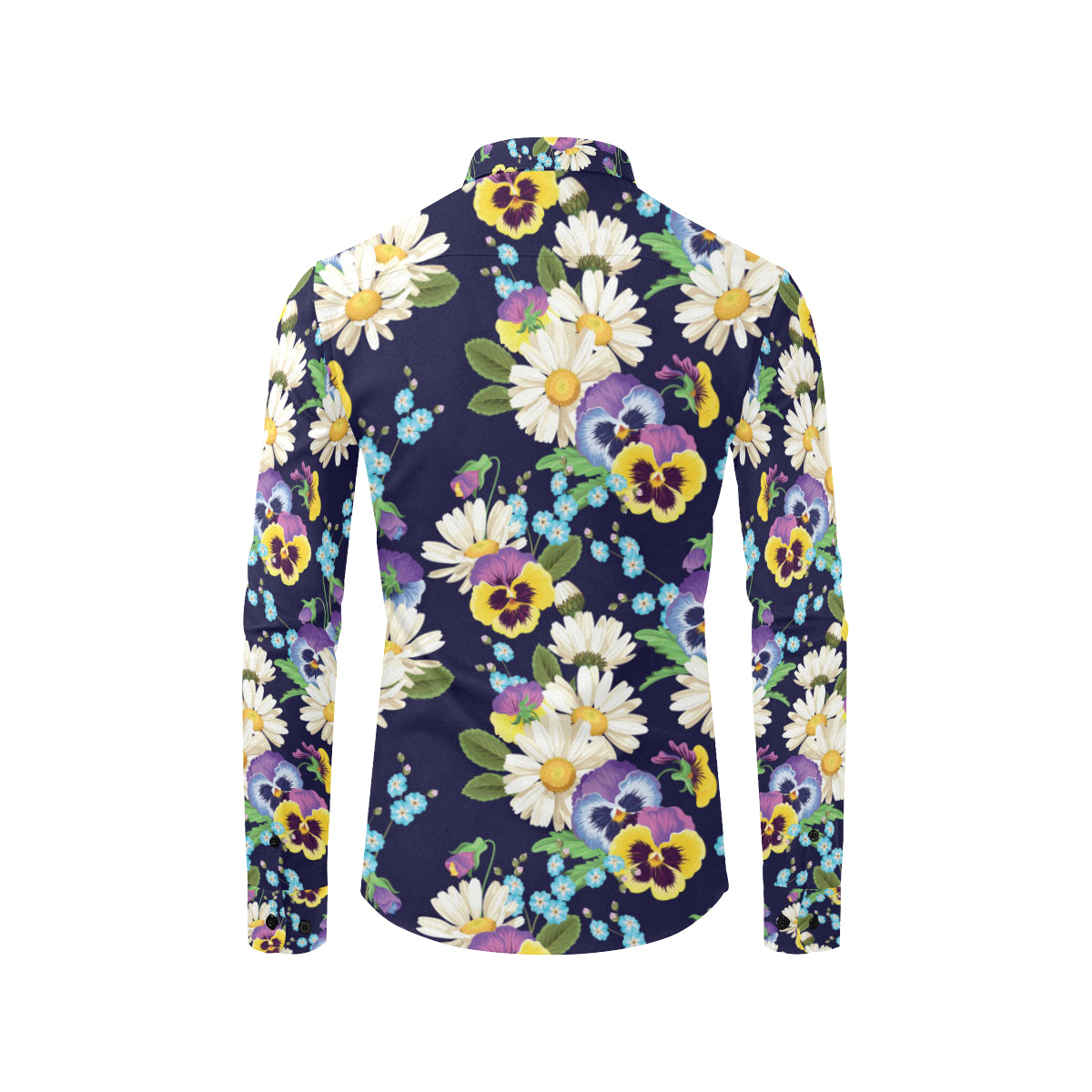 Pansy Pattern Print Design PS03 Men's Long Sleeve Shirt