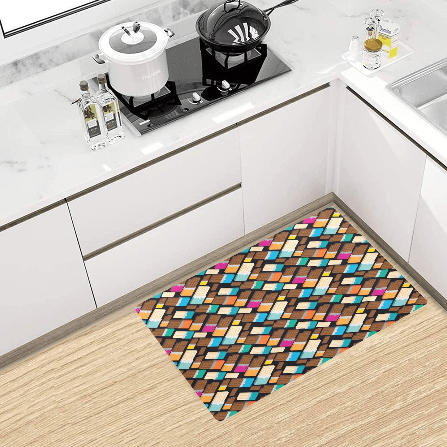 Chocolate Pattern Print Design 02 Kitchen Mat