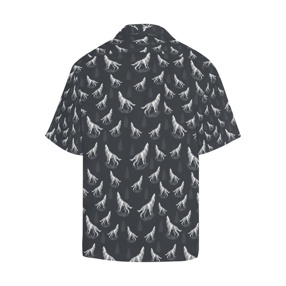 Wolf Print Design LKS303 Men's Hawaiian Shirt