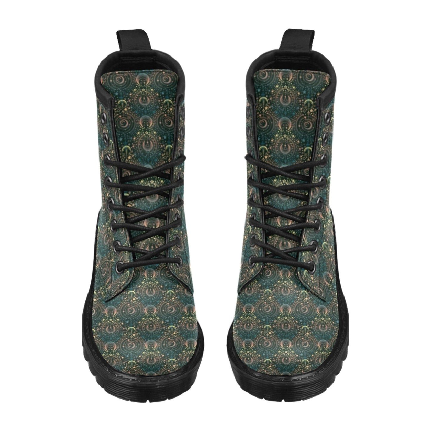 Sun Moon Print Design LKS307 Women's Boots