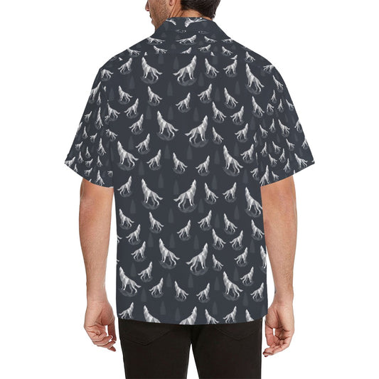 Wolf Print Design LKS303 Men's Hawaiian Shirt