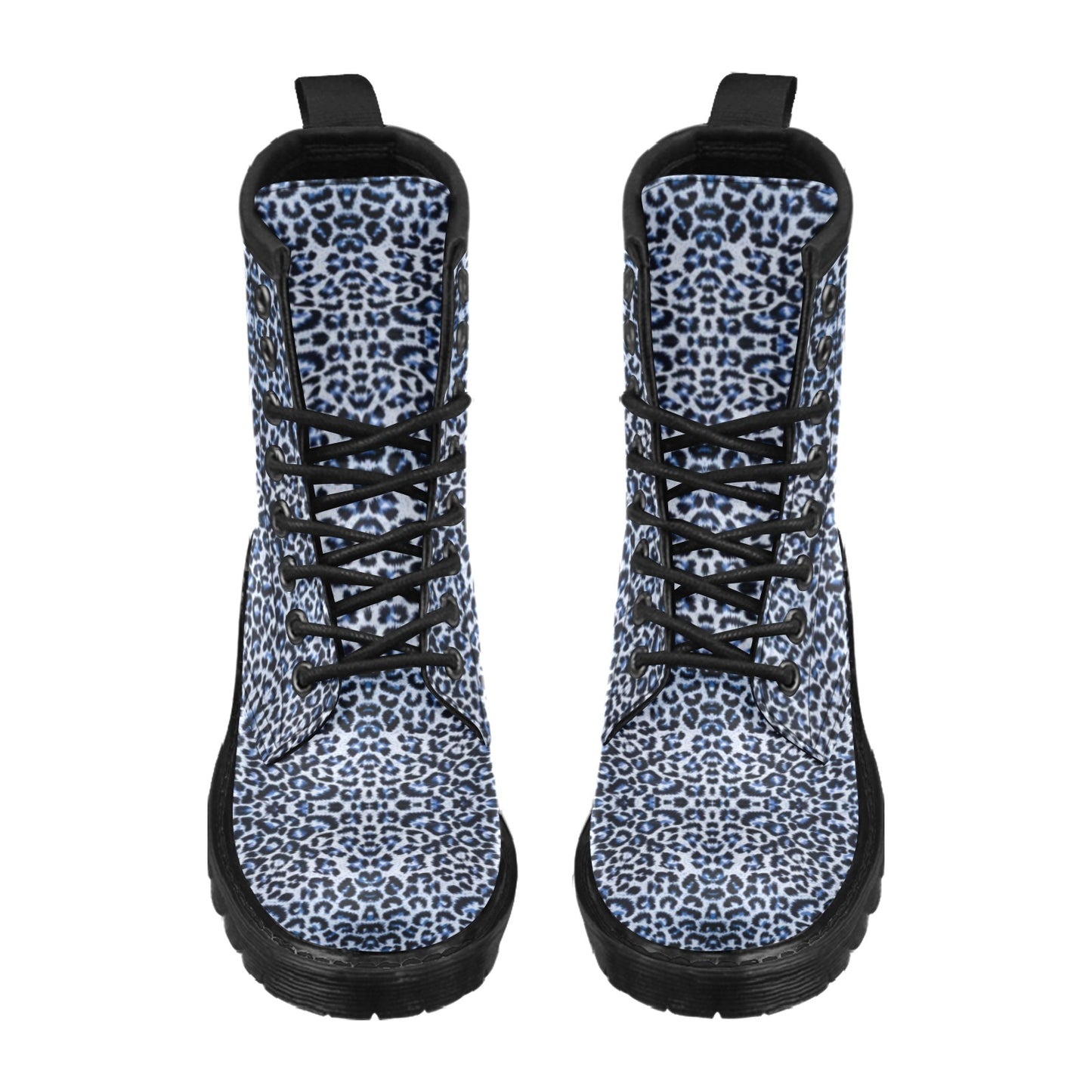 Leopard Blue Skin Print Women's Boots