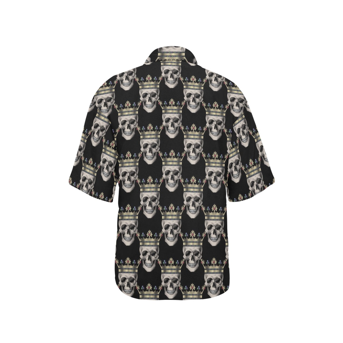 Skull King Print Design LKS3010 Women's Hawaiian Shirt