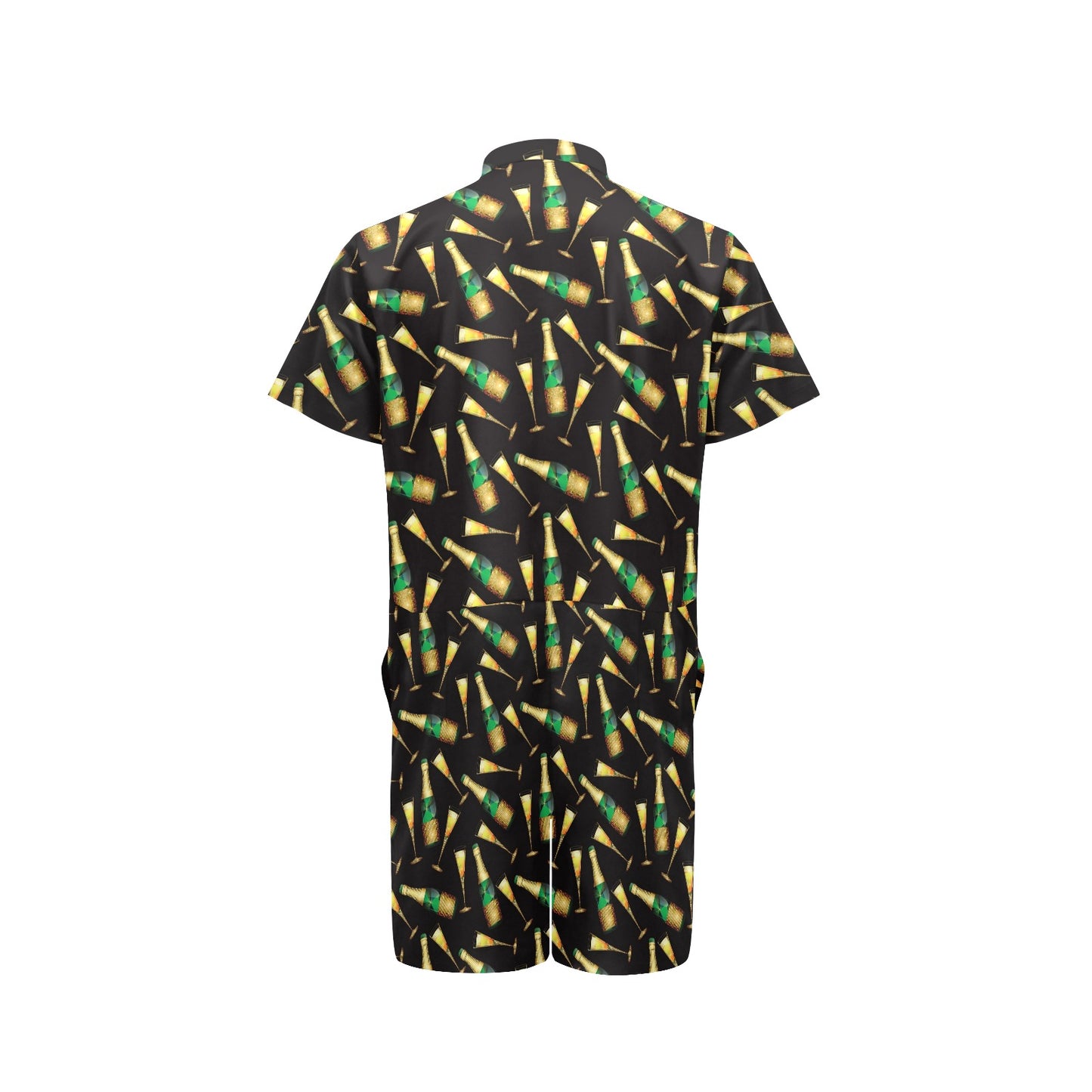Champagne Pattern Print Design 02 Men's Romper