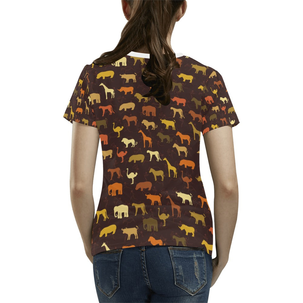 Safari Animal Print Design LKS301 Women's T-shirt