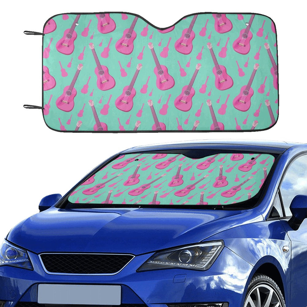 Acoustic Guitar Print Design LKS405 Car front Windshield Sun Shade