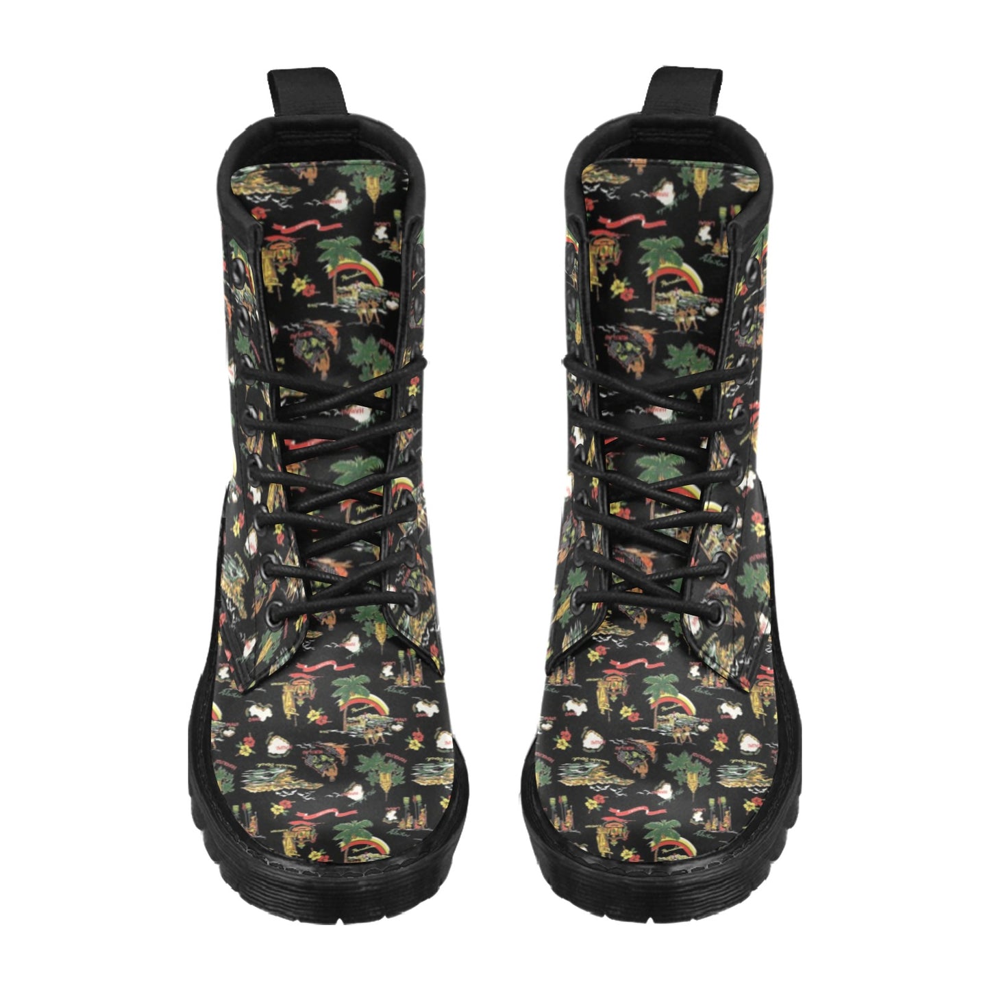Hawaiian Island Themed Print Women's Boots