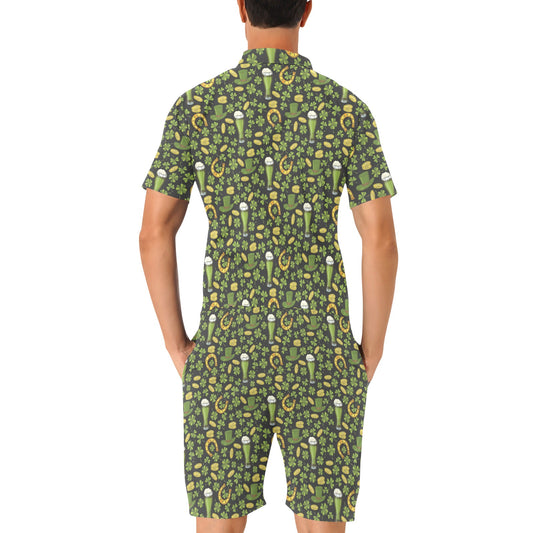 Clover St Patricks Pattern Print Design 03 Men's Romper