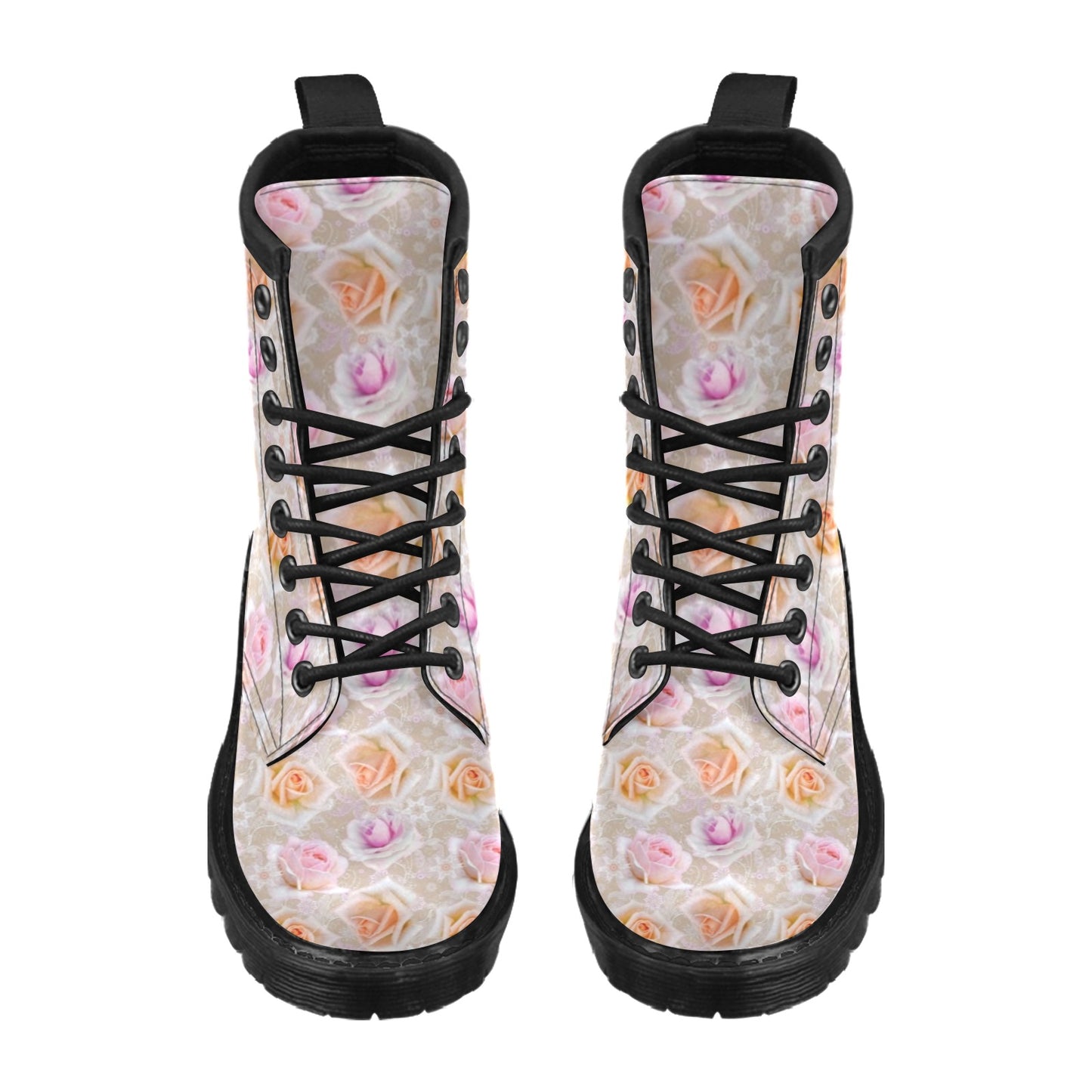 Rose Pattern Print Design RO011 Women's Boots
