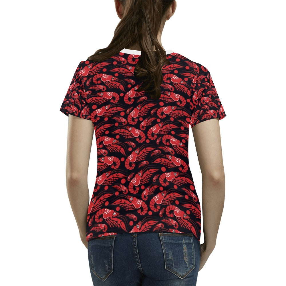 Shrimp Print Design LKS303 Women's T-shirt