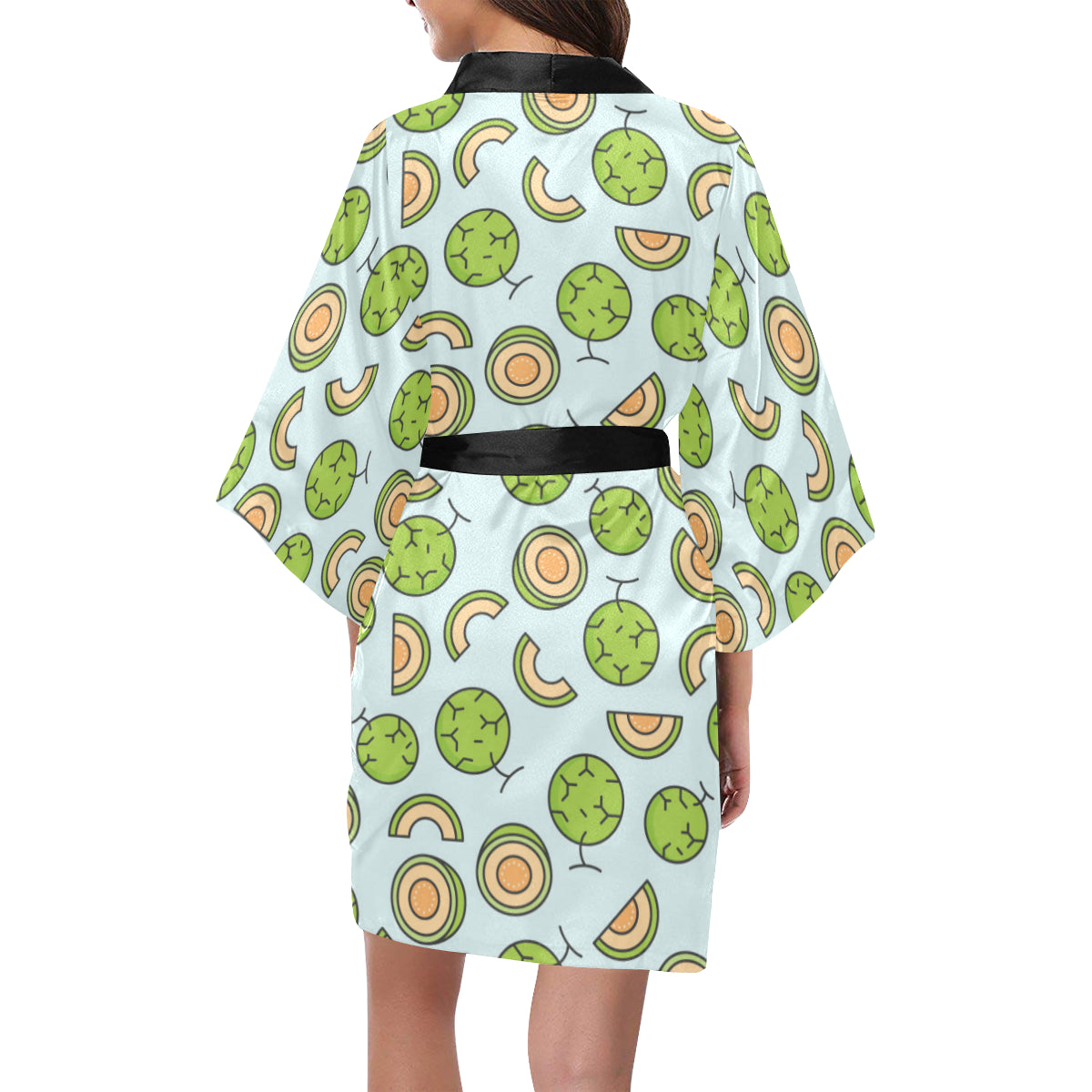 Cantaloupe Pattern Print Design 02 Women's Short Kimono