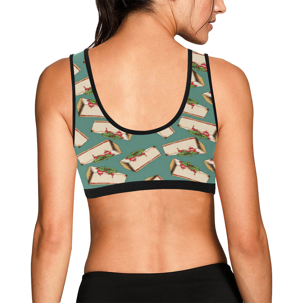 Cheesecake Pattern Print Design CK02 Sports Bra